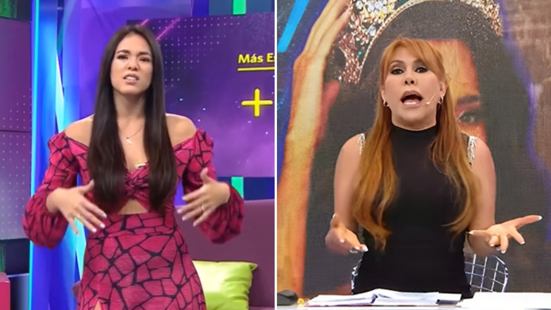 Jazmín Pinedo contra Magaly Medina por criticar a Alejandra Baigorria. (Foto: Captura de TV)