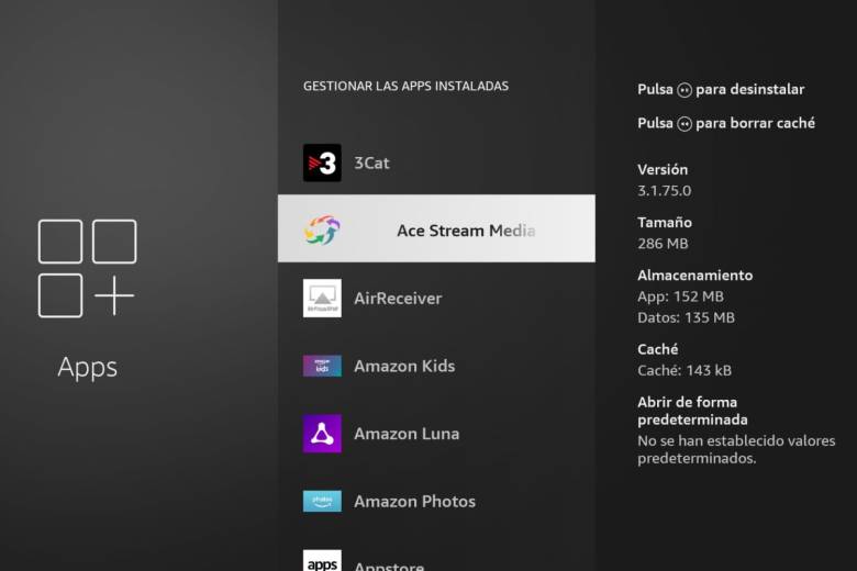 Algunas aplicaciones consumen mucha caché en tu Fire TV