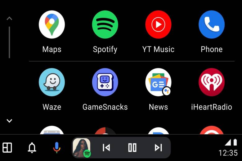 Menú de apps de Android Auto