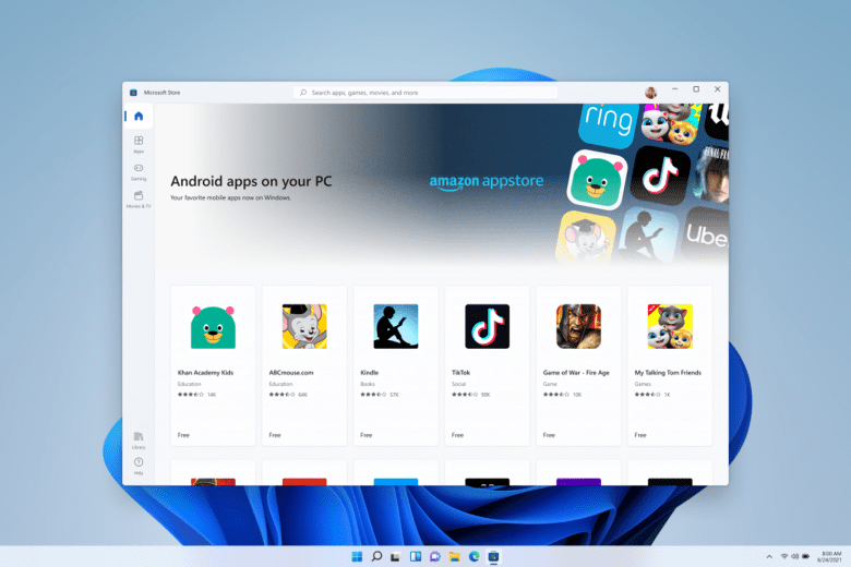 La nueva tienda de Windows 11 permitirá descargar apps de Android gracias a la Amazon Appstore