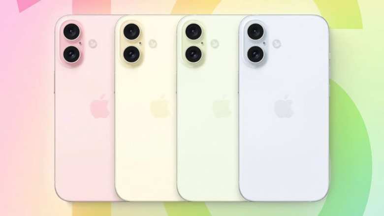 Trasera del iPhone 16 en diferentes colores.