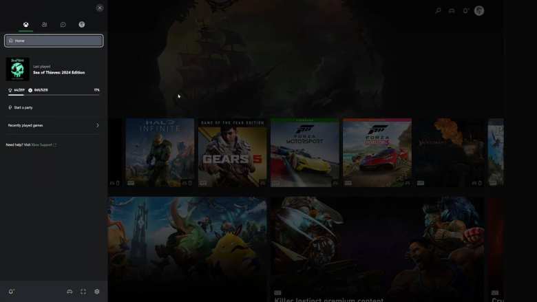 Nueva interfaz de Xbox Cloud Gaming en la web