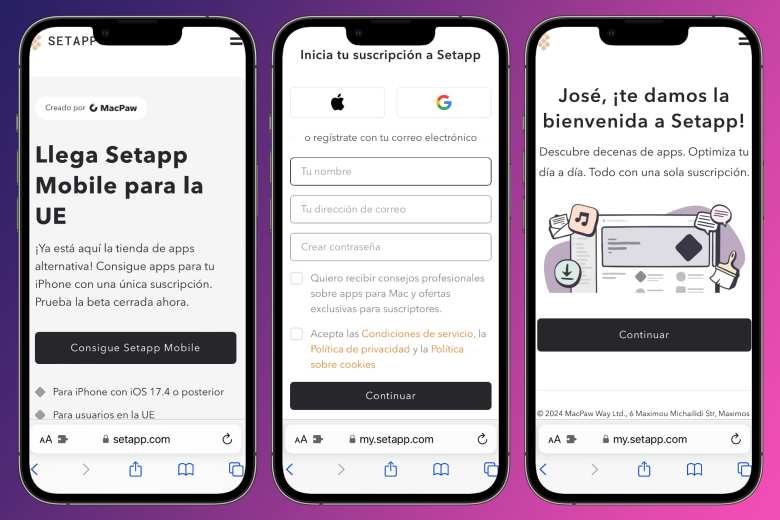 Para instalar Setapp necesitas crear una cuenta de usuario