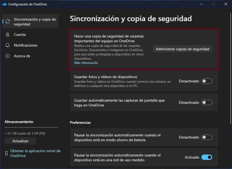 Configuración de OneDrive en Windows 11