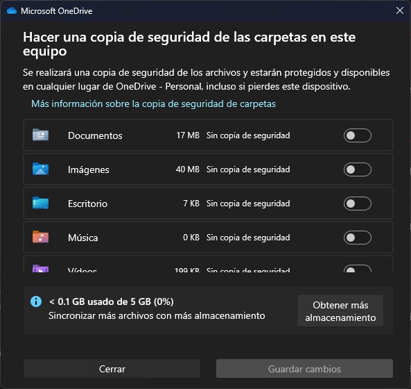 Configuración de OneDrive en Windows 11