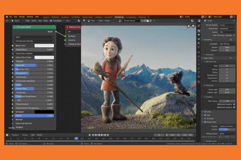 Aunque está especializado en animación 3D, Blender también es una buena alternativa a Adobe After Effects