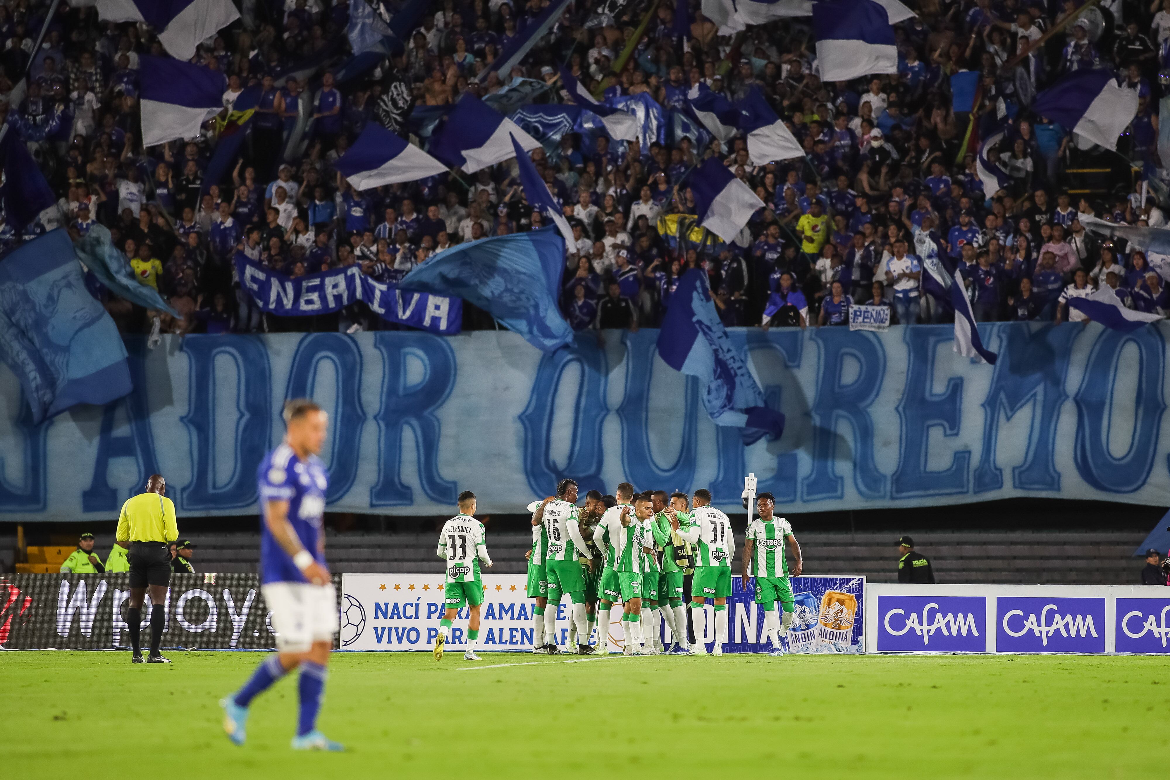 Bogotá. Noviembre 15 2023. Millonarios enfrenta a Atletico Nacional en el partido de ida de la final de la Copa BetPlay, en el estadio El Campin - crédito Colprensa/John Paz