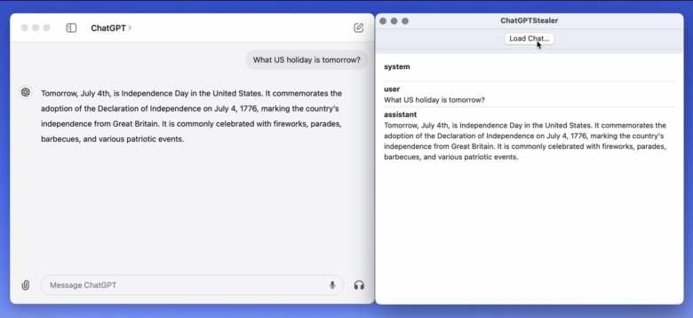 ChatGPT Stealer, la app que extrae las conversaciones de ChatGPT para Mac.