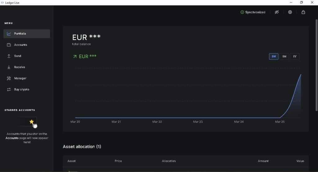 Portafolio en Ledger Live