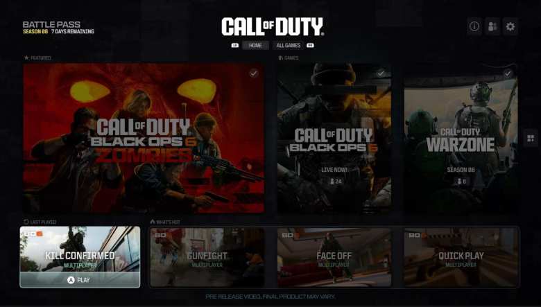 Nueva interfaz de Call of Duty HQ