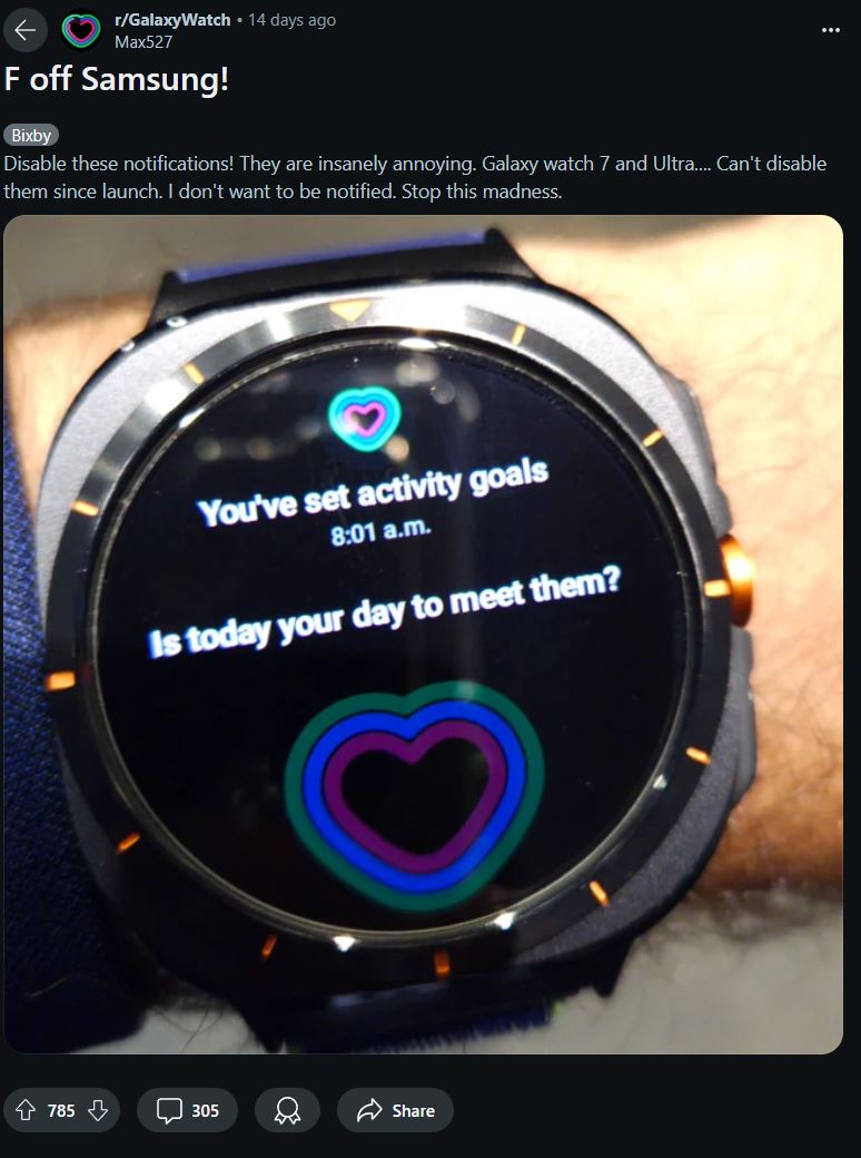 Alertas de actividad en el Galaxy Watch Ultra