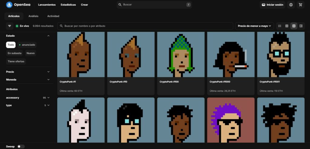 CryptoPunks en OpenSea