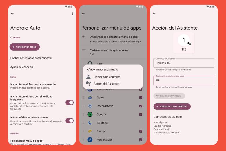 Llamar al 112 con una acción del Asistente en Android Auto