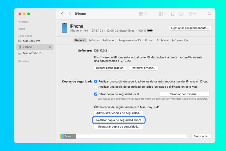 Si tienes un Mac puedes hacer la copia de seguridad del iPhone desde ahí