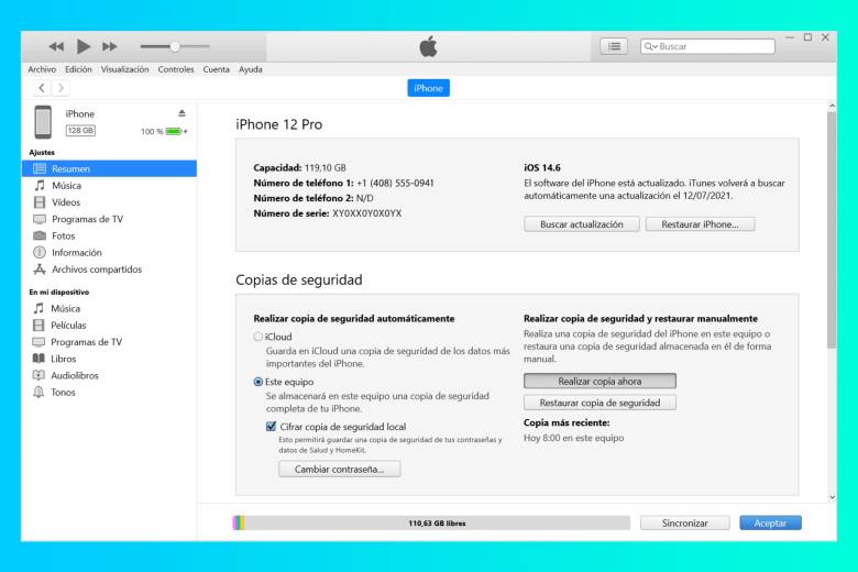 Si tienes un PC con Windows, puedes hacer una copia de seguridad del iPhone con iTunes