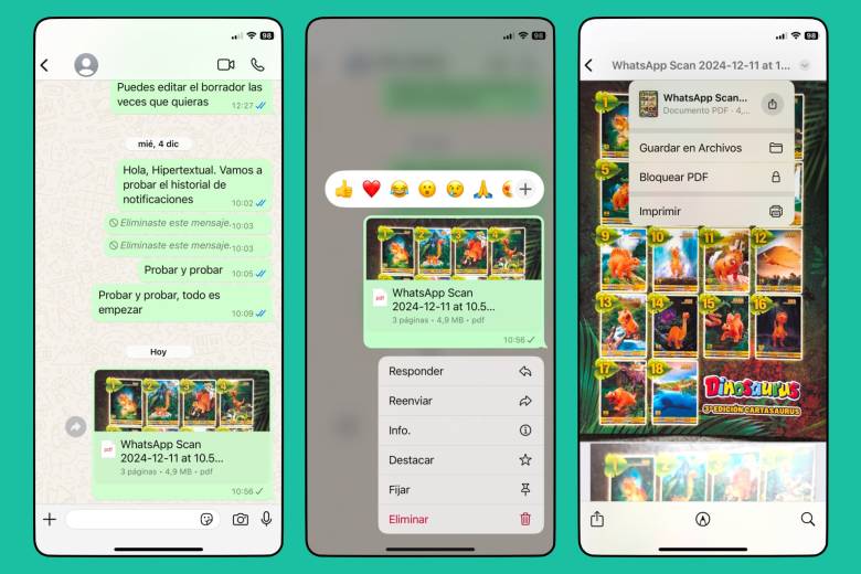 Escanear documentos desde WhatsApp