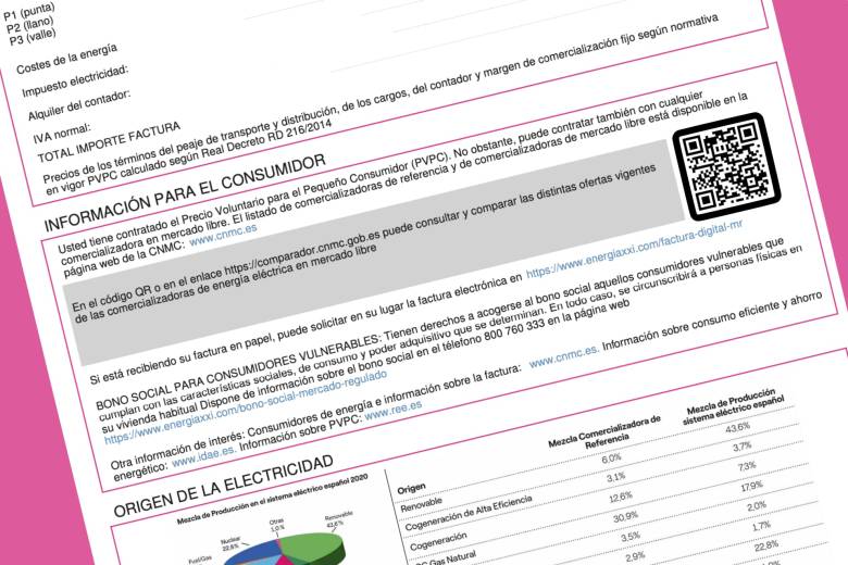 Código QR de la factura de la luz