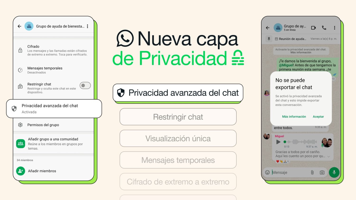 WhatsApp no permitirá que tus mensajes se compartan sin permiso